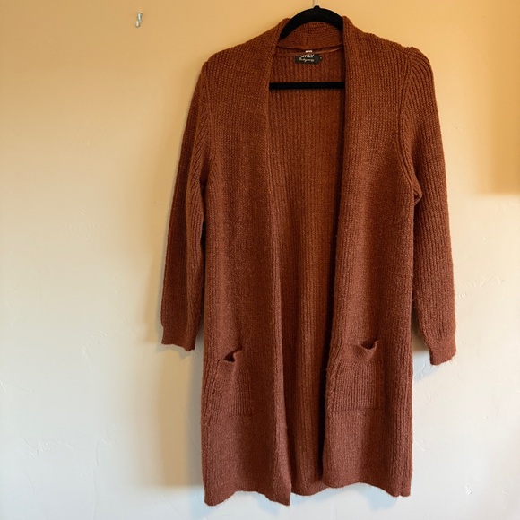 ONLY Rust/Brown Long Cardigan - Picture 2 of 4